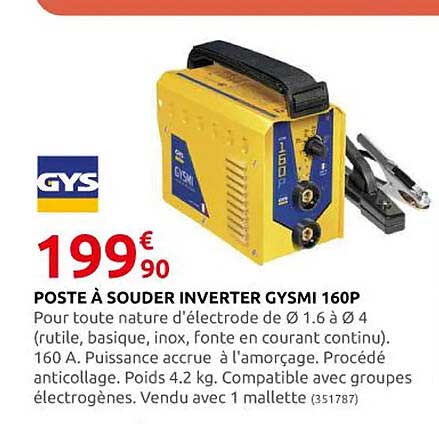 poste à souder inverter gysmi 160 p gys