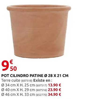 pot cilindro patine ø 28 x 21 cm
