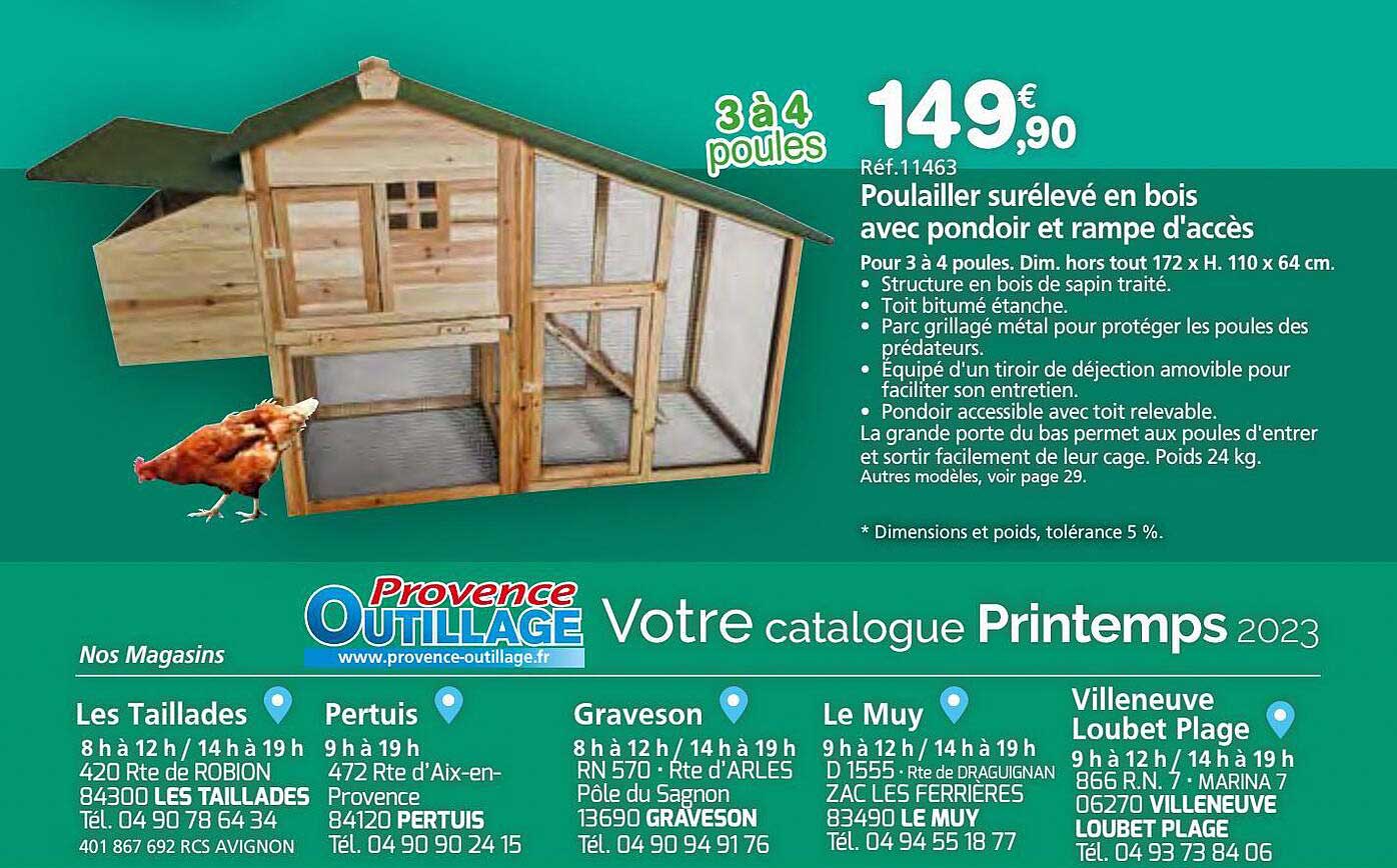 poulailler surélevé en bois avec pondoir et rampe d'accès