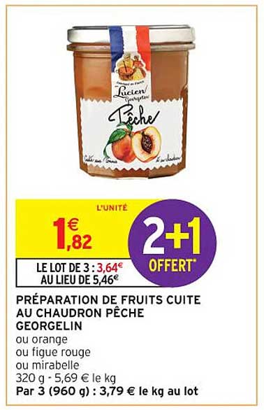 préparation de fruits cuite au chaudron pêche georgelin