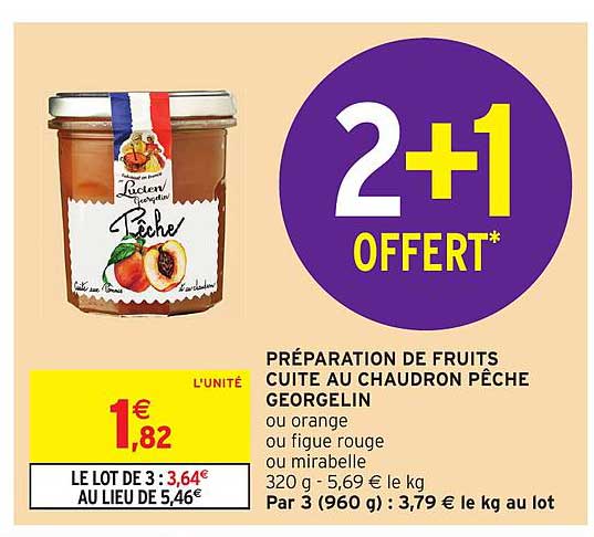 préparation de fruits cuite au chaudron pêche georgelin
