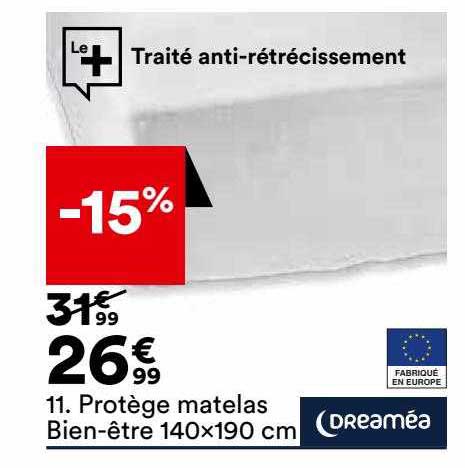Protège Matelas Bien-être 140 X 190 Cm Dreaméa