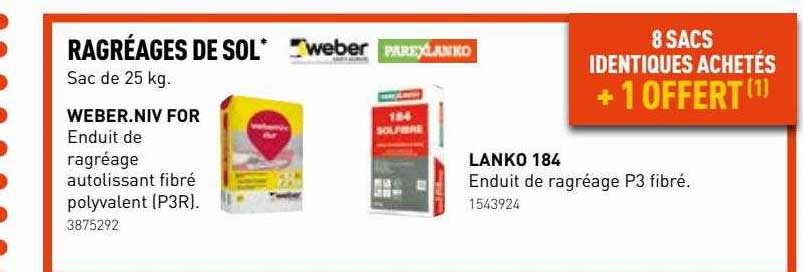 ragréages de sol weber.niv for, lanko 184