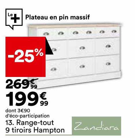 range-tout 9 tiroirs hampton zandiara