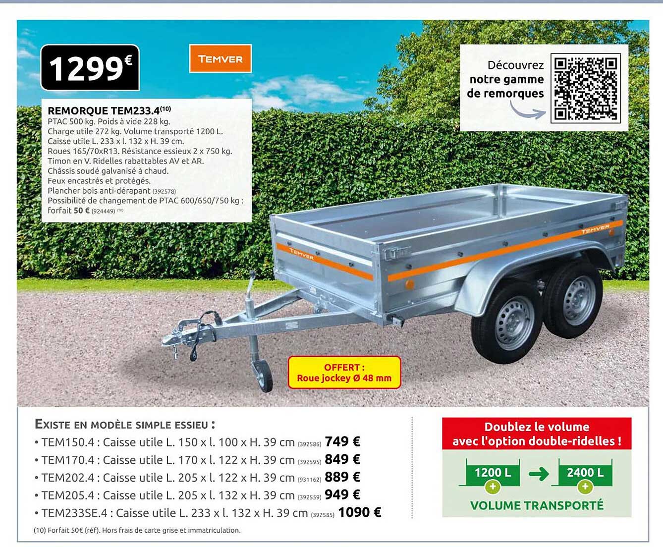 remorque tem233.4 temver