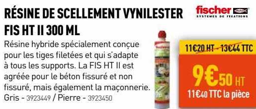 résine de scellement vynilester fischer fis ht II 300 ml
