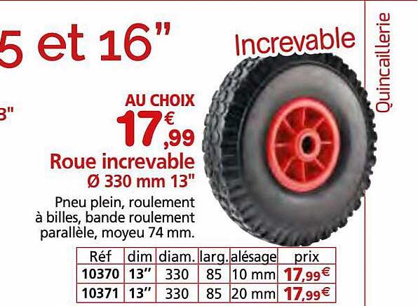 roue increvable ø 330 mm 13"