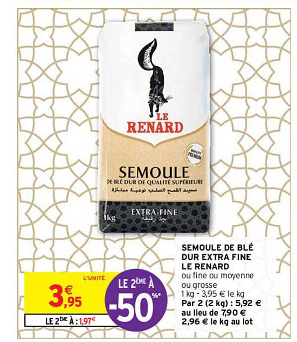 Semoule De Blé Dur Extra Fine Le Renard