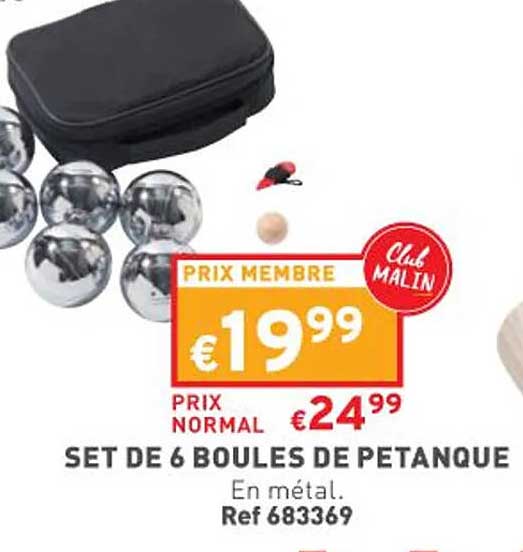 set de 6 boules de pétanque