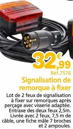 signalisation de remorque à fixer