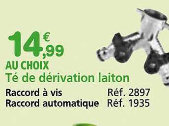 té de dérivation laiton