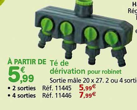 té de dérivation pour robinet