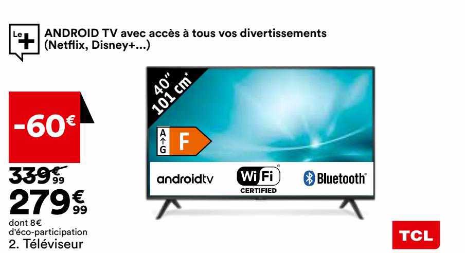 Téléviseur 40" 101 Cm Tcl