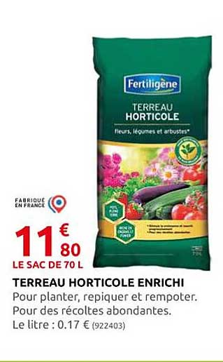 terreau horticole enrichi fertiligène