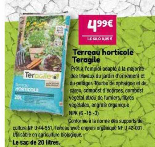 terreau horticole teragile