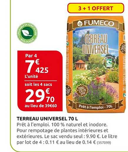 terreau universel 70l fumeco