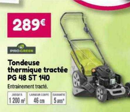 Tondeuse Thermique Tractée Pg 48 St 140 Progreen