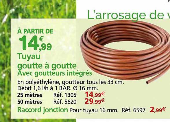 tuyau goutte à goutte avec goutteurs intégrés