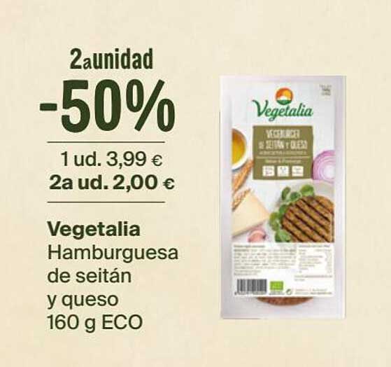 vegetalia hamburguesa de seitán y queso