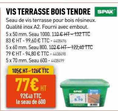 Vis Terrasse Bois Tendre Spax
