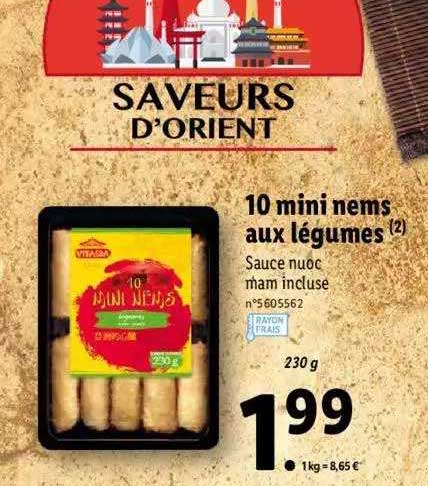 10 mini nems aux légumes saveur d'orient