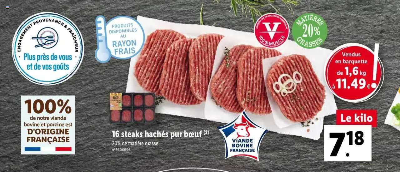 16 Steaks Hachés Pur Boeuf