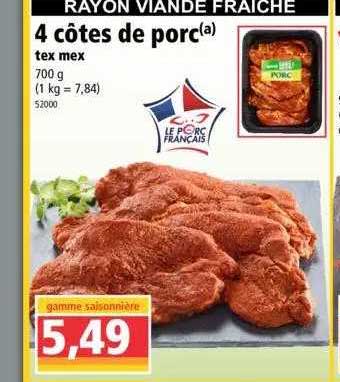 4 Côtes De Porc Tex Mex