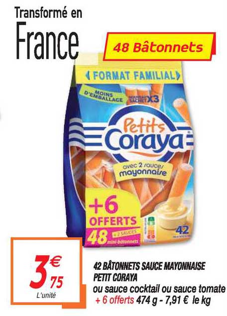 42 Bâtonnets Sauce Mayonnaise Petit Coraya