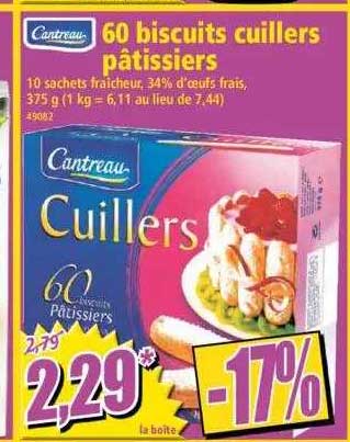 60 biscuits cuillers cantreau