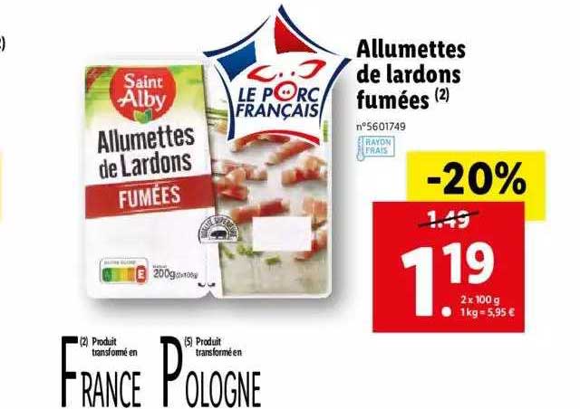 allumettes de lardons fumées saint alby