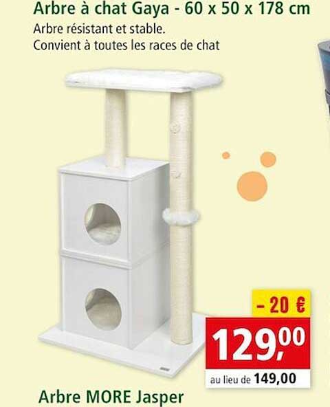 arbre à chat gaya - 60 x 50 x 178 cm, arbre more jasper