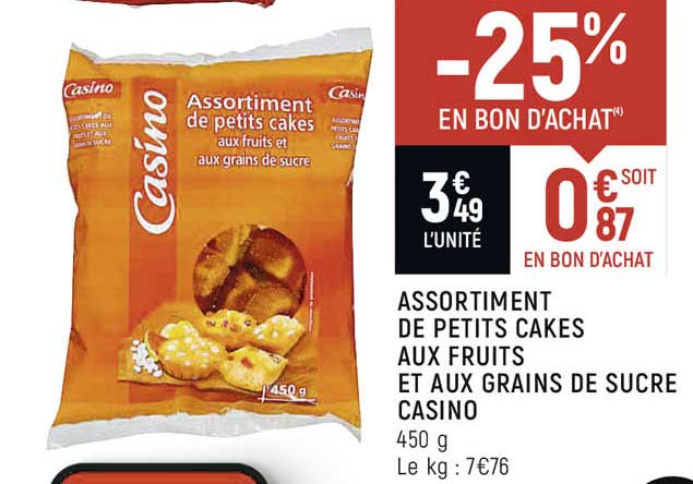 assortiment de petits cakes aux frutis et aux grains de sucre casino