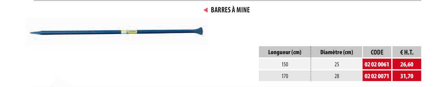 barres à mine