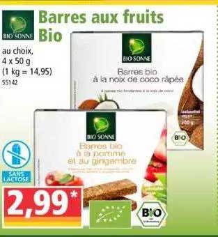 barres aux fruits bio bio sonne