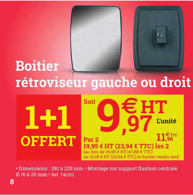 boitier rétroviseur gauche ou droit