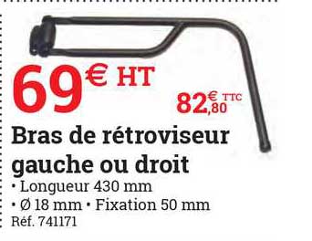bras de rétroviseur gauche ou droit