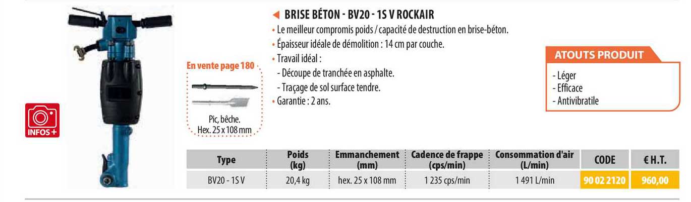 brise béton - bv20 - 1s v rockair