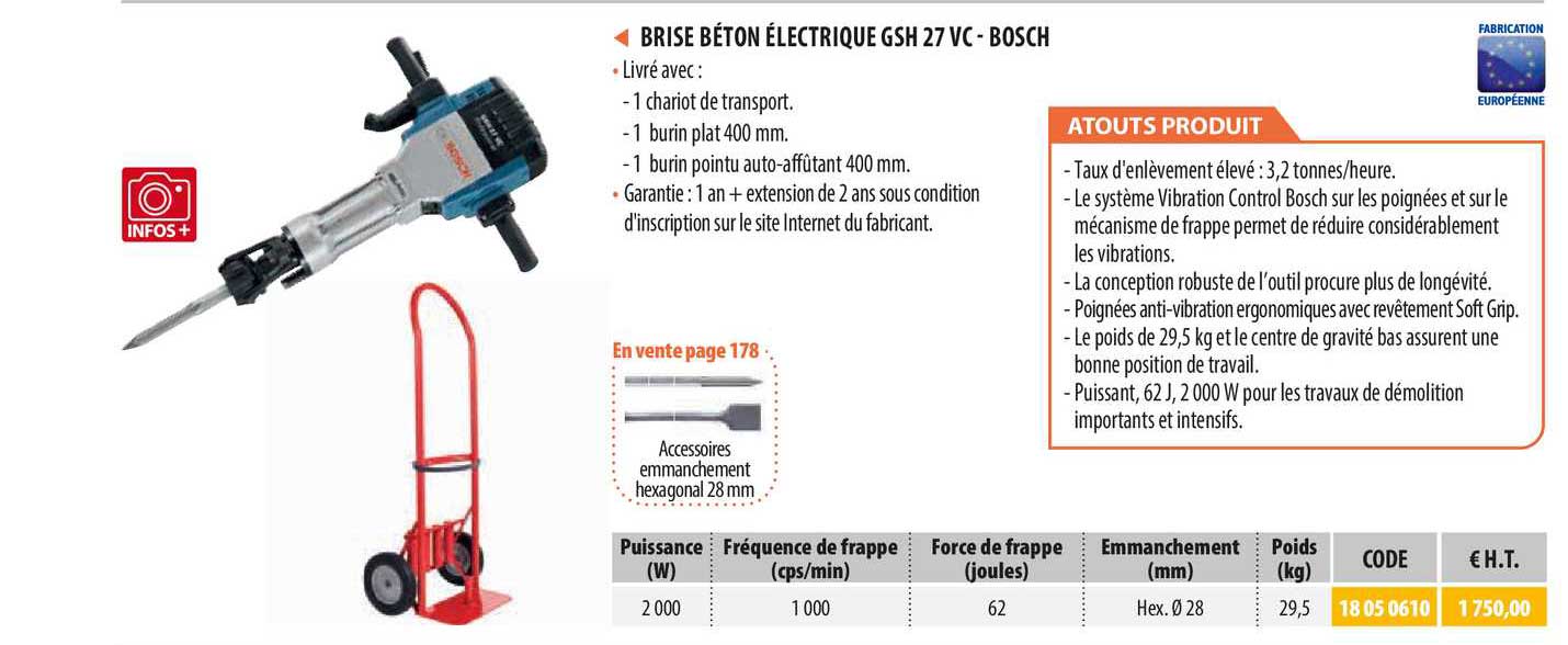 brise béton électrique gsh 27 vc-bosch