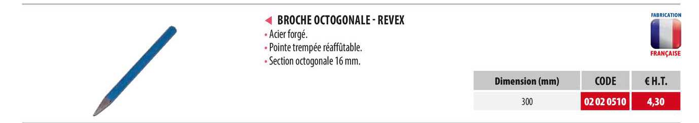 broche octogonale - revex