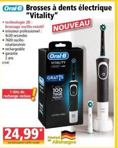 brosses à dents électrique "vitality" oral-b