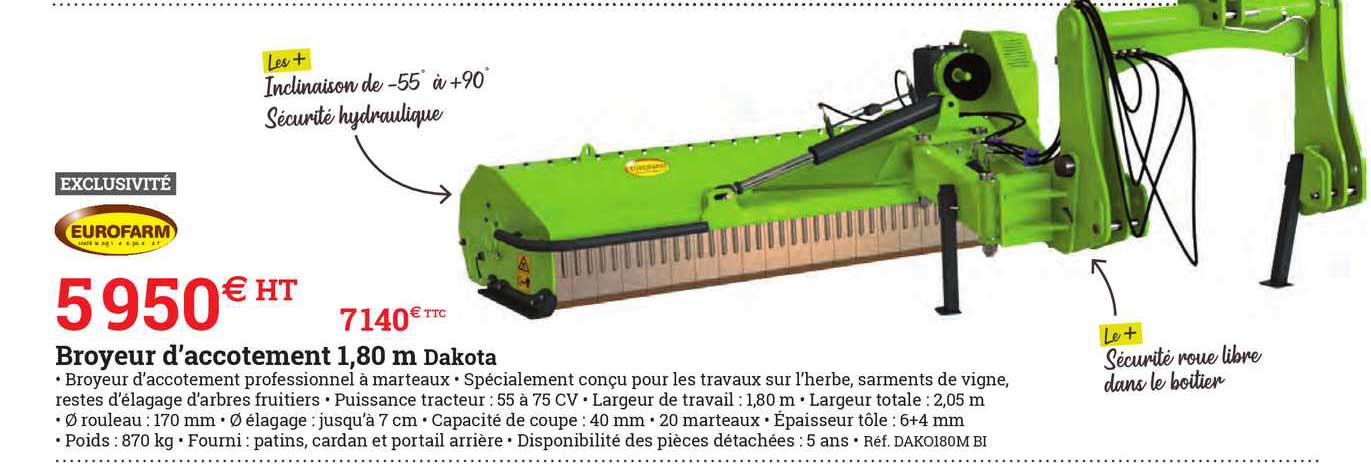 broyeur d'accotement 1,80 m dakota