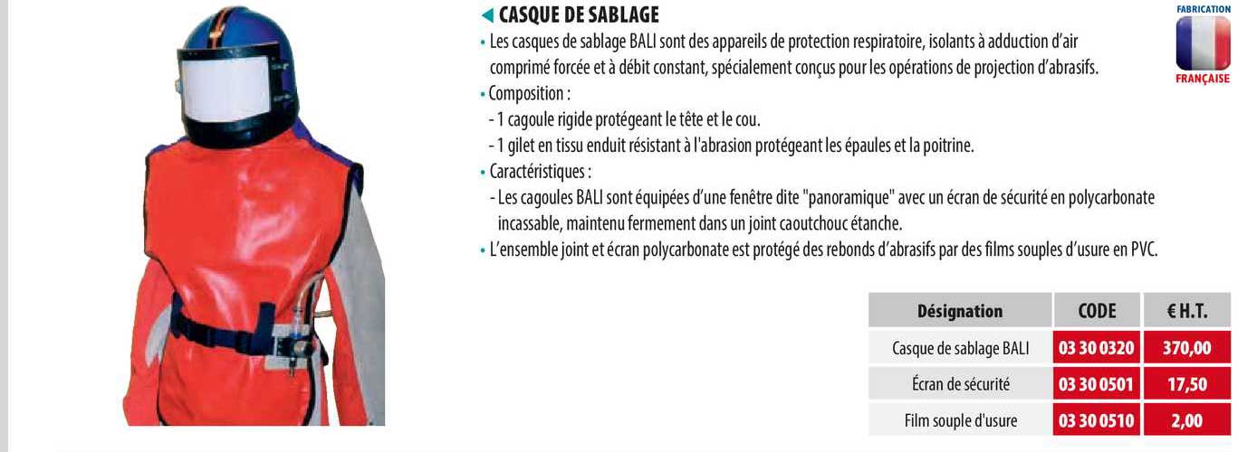 casque de sablage