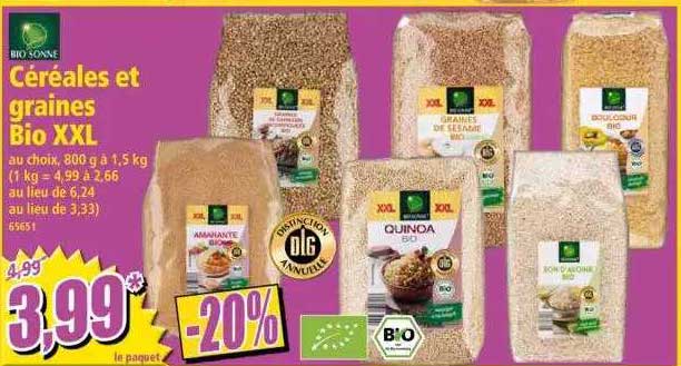 céréales et graines bio xxl bio sonne