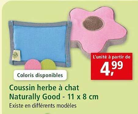 Coussin Herbe à Chat Naturally Good - 11 X 8 Cm