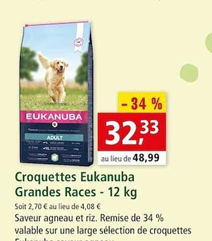 croquettes eukanuba grandes races - 12 kg