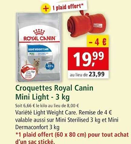 croquettes royal canin mini light - 3 kg