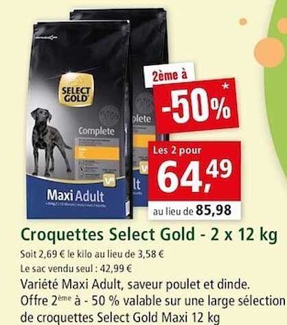 Croquettes Select Gold - 2 X 12 Kg