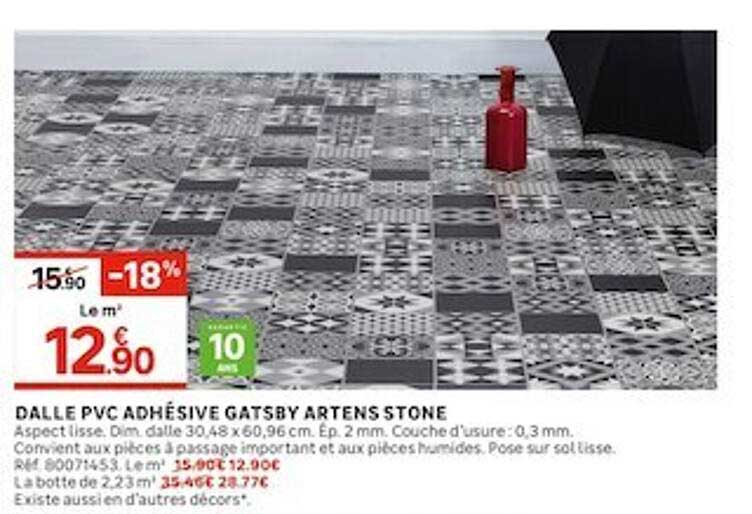Dalle Pvc Adhésive Gatsby Artens Stone