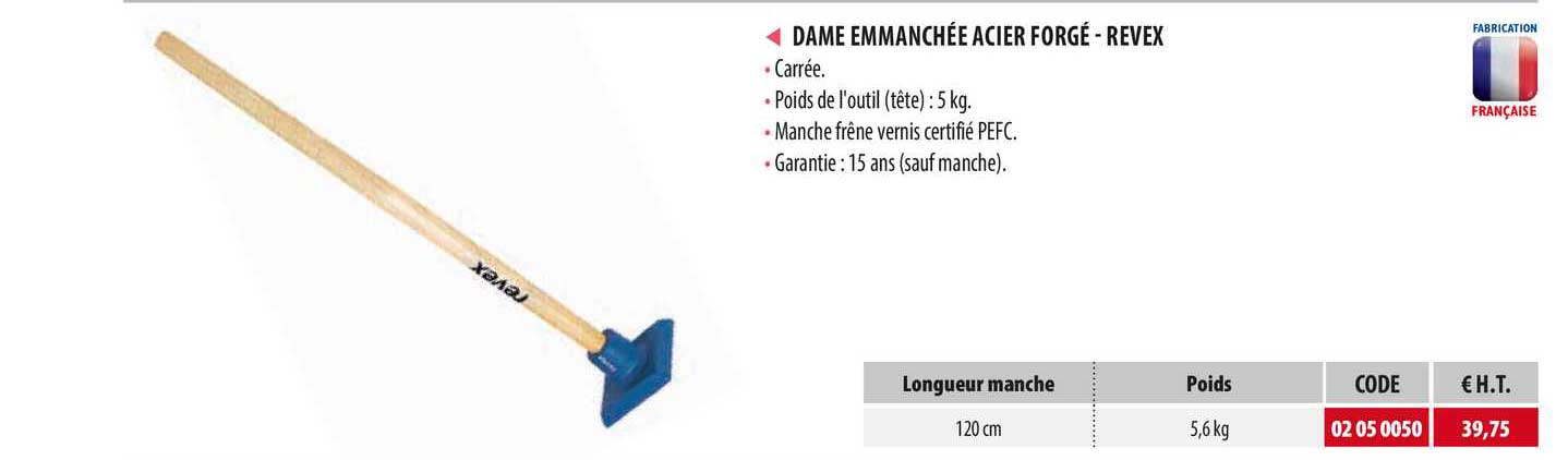 dame emmanchée acier forgé - revex
