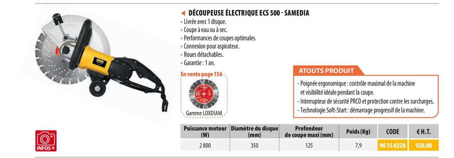 découpeuse électrique ecs 500 - samedia